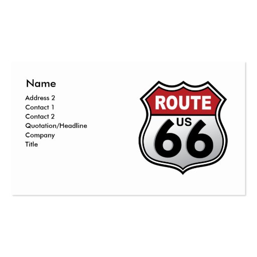 Historic Highway Road Sign Business Card (front side)