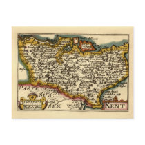 Historic Kent County Map, England postcards