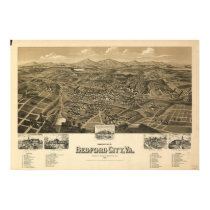 Historic Map of Bedford Virginia posters