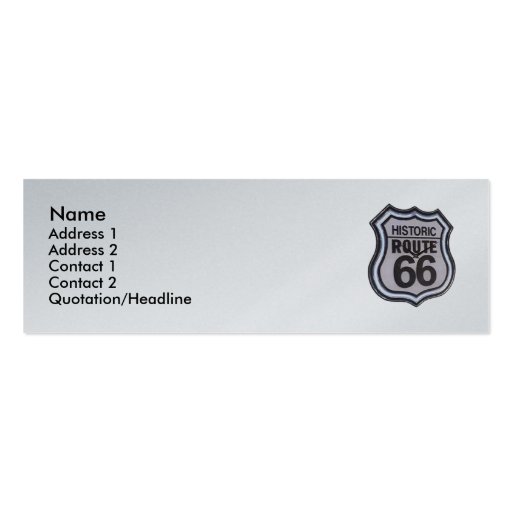Historic Route 66 Skinny Profile Card Business Card (front side)