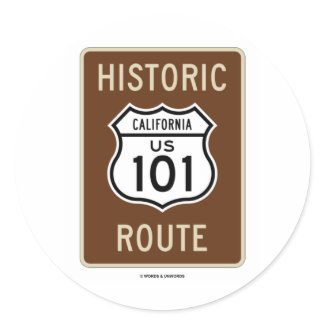 Historic Route US Highway 101 (California) sticker