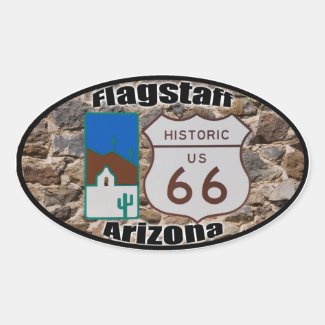 Historic US Route 66 Flagstaff Arizona Oval Sticker