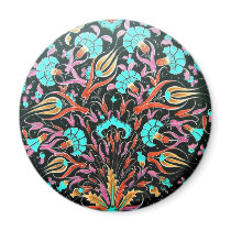 Historical Carnation and Tulip Pattern - Tile Art Magnet
