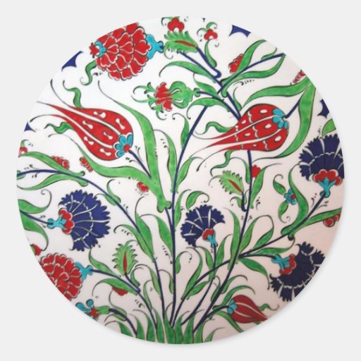 Historical Dianthus and Tulip Pattern - Tile Art Stickers