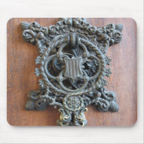 Historical Door Knocker On The Gate To Hluboka Cas mousepads