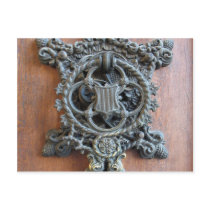 Historical Door Knocker On The Gate To Hluboka Cas postcards