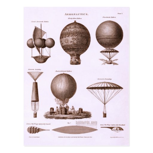 Historical Hot Air Balloon Designs Post Card