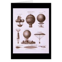 Historical Hot Air Balloon Designs Vintage Image Card