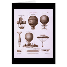 Historical Hot Air Balloon Designs Vintage Image Card
