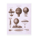Historical Hot Air Balloon Designs Vintage Image postcards