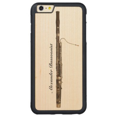 Historically Beautiful Bassoon, Customizable Name Carved® Maple iPhone 6 Plus Bumper Case