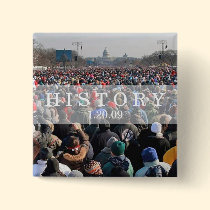 HISTORY: Crowd at Inauguration Ceremony buttons