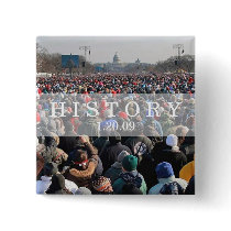 HISTORY: Crowd at Inauguration Ceremony Pinback Buttons