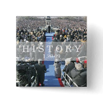 HISTORY: Crowd at Inauguration Ceremony Pinback Buttons
