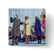 HISTORY: Obama Family at Inauguration Ceremony buttons