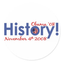 History Obama Wins 2008 stickers