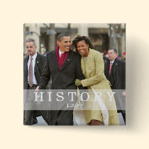 HISTORY: President Barack and Michelle Obama buttons