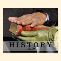 HISTORY: President Obama Hand on Lincoln Bible posters