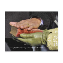 HISTORY: President Obama's Hand on Lincoln Bible postcards