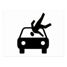 Hit By Car Postcard
