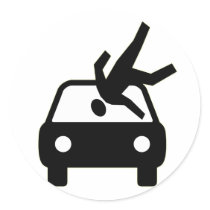 Hit By Car Sticker by thehatch Hit By Car Sticker