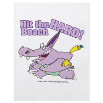 hit the beach hard funny bikini hippo full color flyer