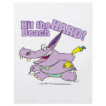 hit the beach hard funny bikini hippo flyers
