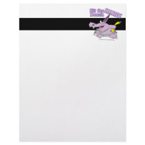 hit the beach hard funny bikini hippo personalized letterhead