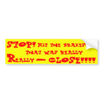 Hit the Brakes!!! Bumper Stickers