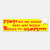 Hit the Brakes!!! Bumper Stickers