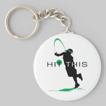 Hit This Green Pitcher Softball keychains