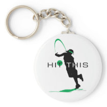Hit This Green Pitcher Softball Keychain