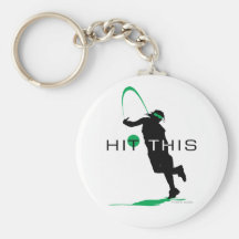 Hit This Green Pitcher Softball Keychain
