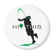 Hit This Green Pitcher Softball magnets by DT_Studios Hit This Green Pitcher Softball magnets