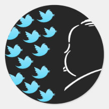 Hitch and Tweets Round Sticker