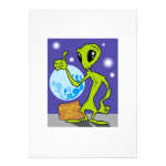 Hitch Hiking Alien Personalized Invitation Hitch Hiking Alien Personalized Invitation