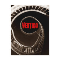 Hitchcock-esque Vertigo Dark Circular Stairwell Post Card