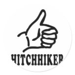 hitchhiker icon round stickers