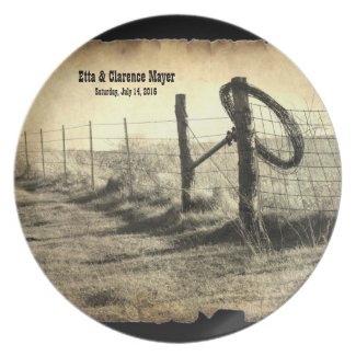 Hitching Post Commemorative Wedding Plate