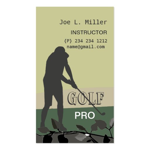 Hitting the Golf Ball Business Cards (front side)