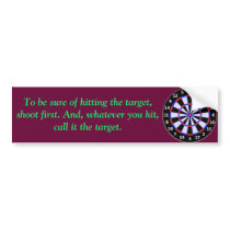 Hitting the target Ashleigh Brilliant saying Bumper Stickers