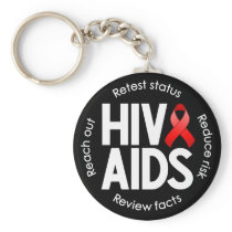 HIV/AIDS Black Keychain