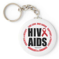HIV/AIDS Live Love Laugh Keychain