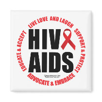 HIV/AIDS Live Love Laugh magnets