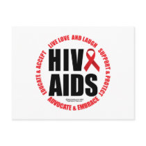 HIV/AIDS Live Love Laugh postcards