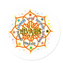 HIV/AIDS Lotus stickers