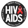 HIV/AIDS Round Black Sticker