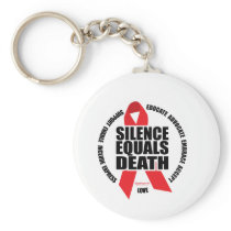 HIV/AIDS: Silence Equals Death Key Chain