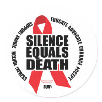 HIV/AIDS: Silence Equals Death Sticker