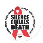 HIV/AIDS: Silence Equals Death stickers